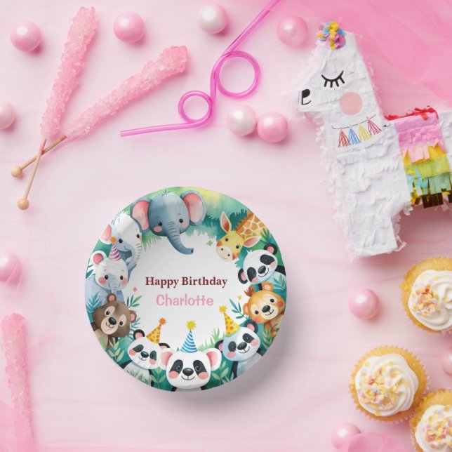 Bols En Carton Wild One mignonne Jungle Animaux Enfants Anniversa (Fête)