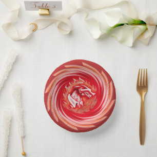 Bols En Carton Wild Wolf Whirling boules en papier rouge