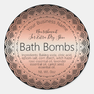 Bombe de bain Faux Rose Gold Sticker Étiquette fai