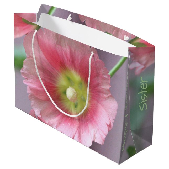 Bon Anniversaire Soeur Sac Cadeau Fleuri (Dos Angle)
