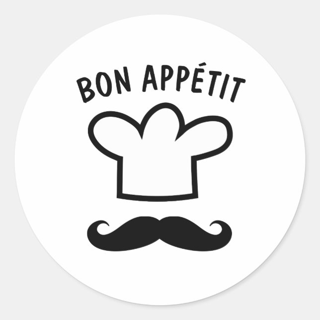 Bon appétit stickers de nourriture avec drôle de m (Devant)