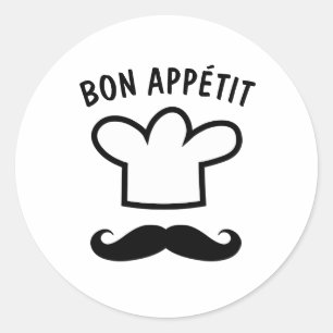 Bon appétit stickers de nourriture avec drôle de m
