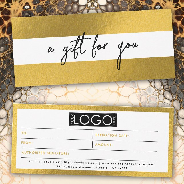Bon cadeau de logo Gold Business Luxury (Luxury Gold Business Logo Gift Certificate Voucher)