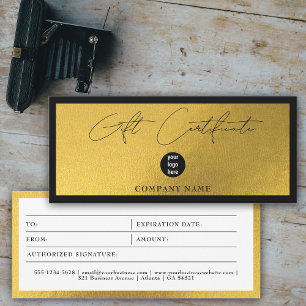 Bon cadeau Gold Black Business Logo