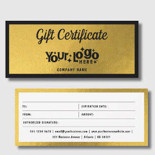 Bon cadeau Gold Retro Business Logo