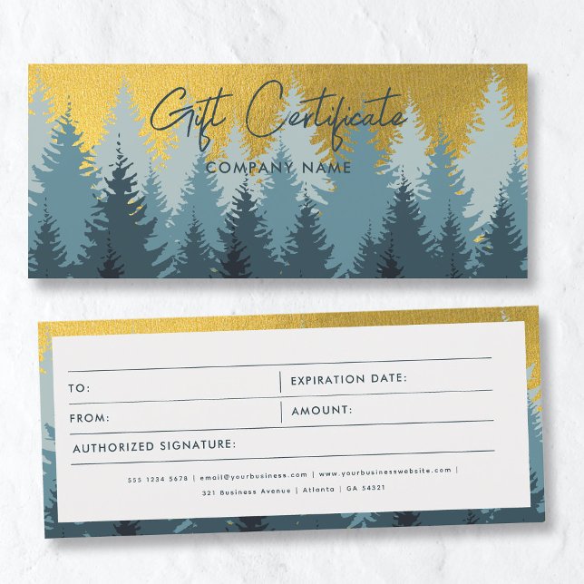 Bon cadeau Golden Forest Business (Golden Forest Business Gift Certificate Voucher)
