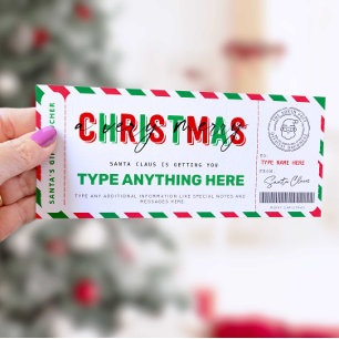 Bon cadeau Noël Père Noël Modèle pour enfants