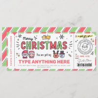 Bon cadeau Noël Père Noël Modèle pour enfants