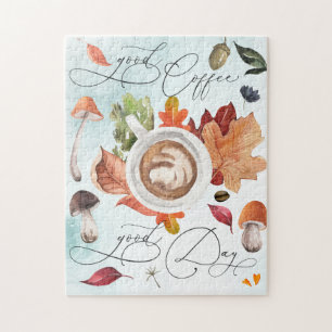 Bon Café Bonne Journée Autumn Jigsaw Puzzle