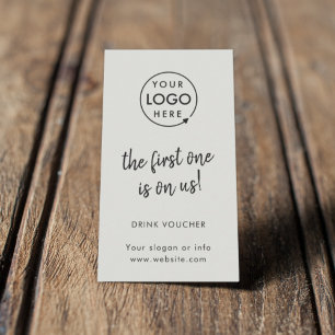 Bon de boisson Carte de logo Gris Événement Entr