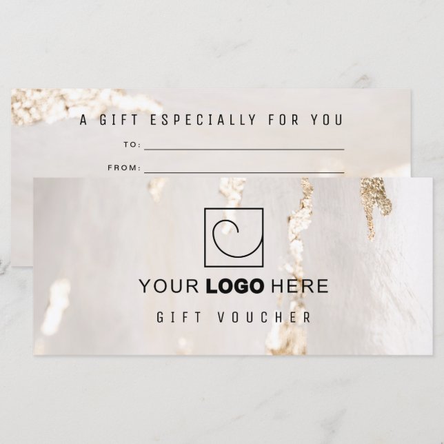 Bon de Cadeau/Certificat Élégant et Moderne avec F (Devant / Derrière)