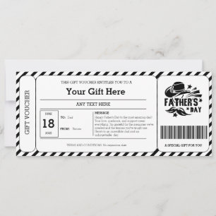 Bon de cadeau de la fête des pères à rayures noire