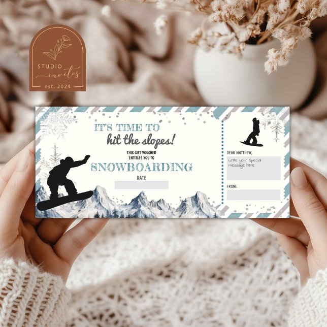 Bon de cadeau de Noël pour le snowboard (Créateur téléchargé)
