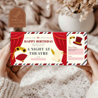 Bon de cadeau pour une soirée théâtre d'anniversai