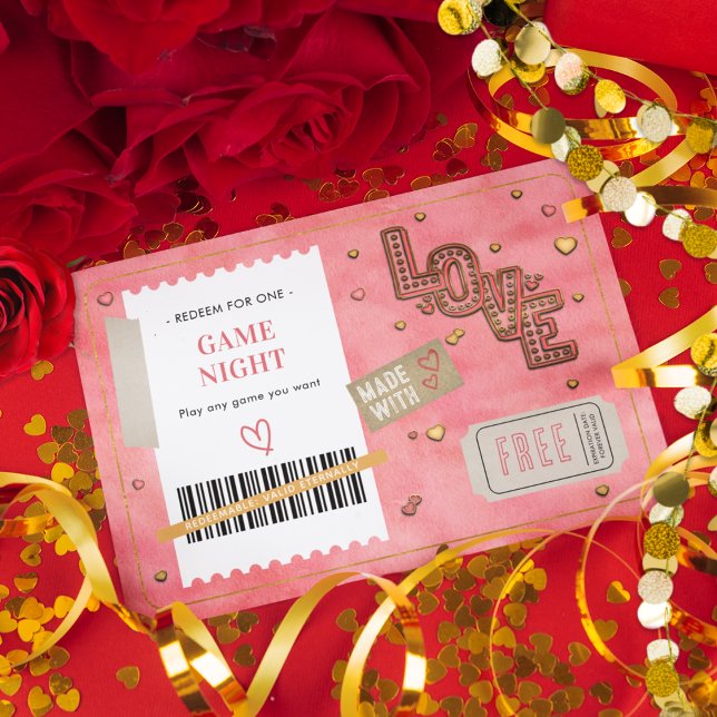 Bon de l'amour de nuit de jeu de la Saint-Valentin (Créateur téléchargé)