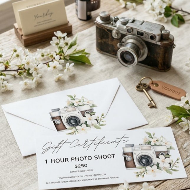 Bon de séance de prise de vue photo certificat-cad (Créateur téléchargé)