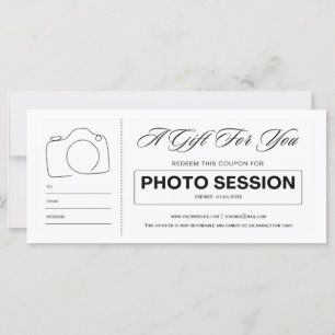 Bon de séance de prise de vue photo certificat-cad