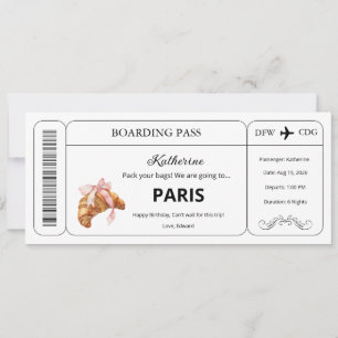 Bon de voucher personnalisé, Carte d'embarquement 