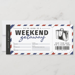 Bon de voyage cadeau de fin de semaine