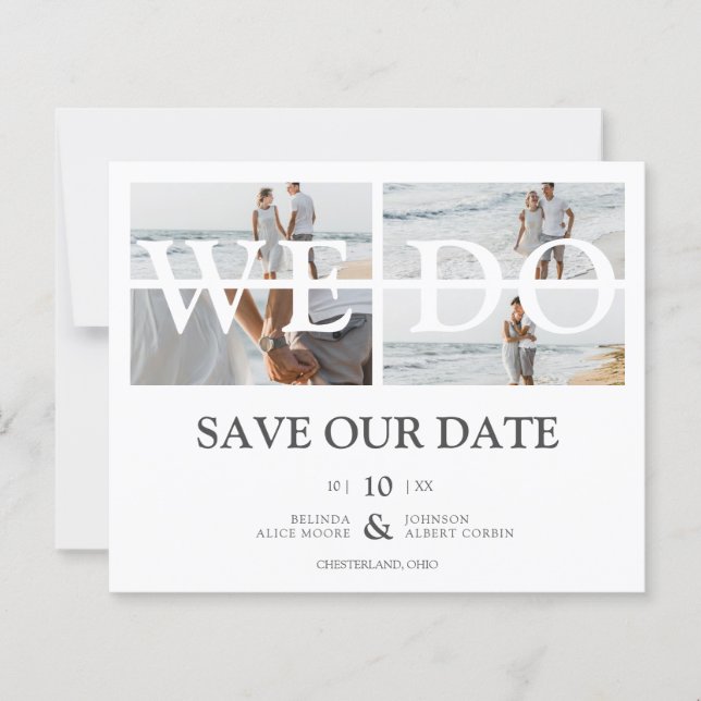 Bon marché Chic We Do 4 Photos Collage Mariage (Devant)
