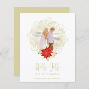 Bon marché fleurir or ornement photo Noël