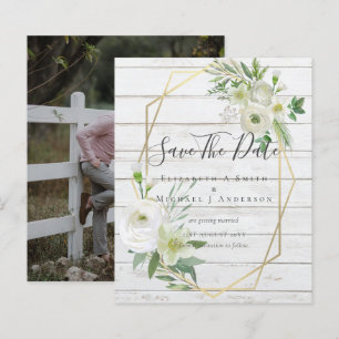 BON MARCHÉ Photo Enregistrer Dates Blanc Floral Fe