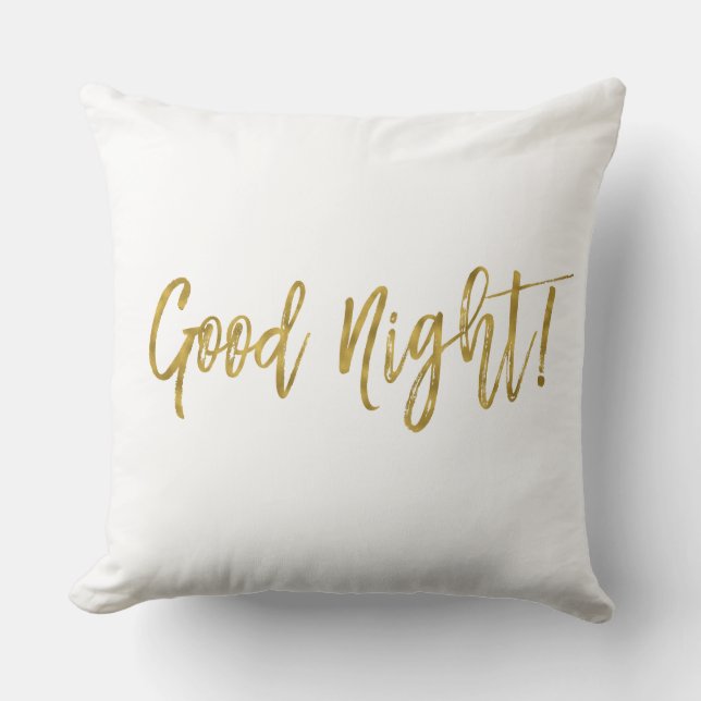 Bon Night Faux Gold Foil Coussin (Recto)