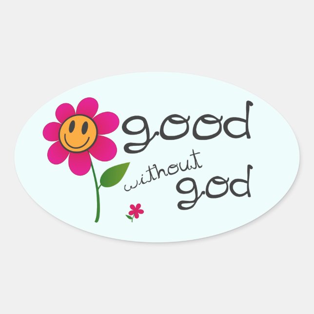 Bon sans dieu (avec fleur heureuse) Stickers (Devant)