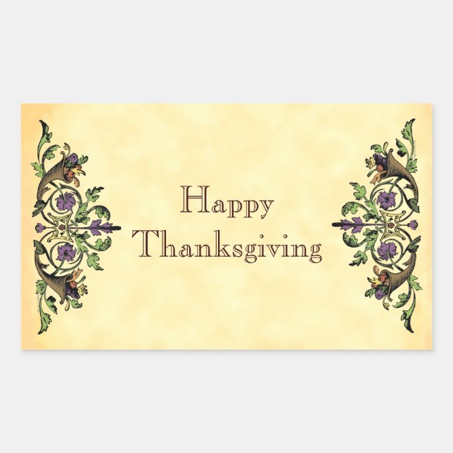 Bon thanksgiving Antique Cornucopias Art Sticker (Devant)