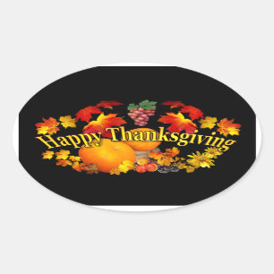 Bon thanksgiving ~ Autocollant ovale
