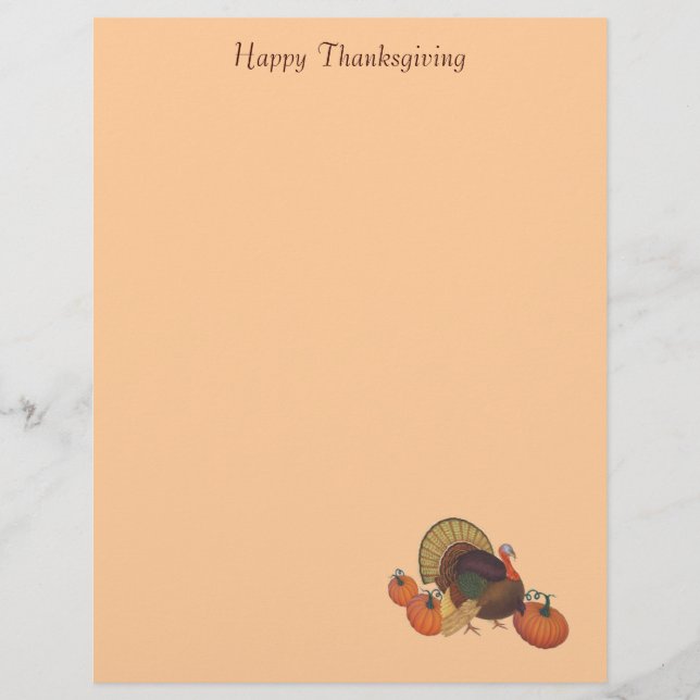 Bon thanksgiving avec en-tête Turquie (Devant)