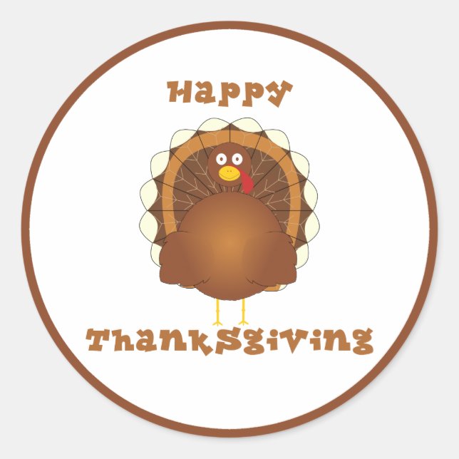 Bon thanksgiving caricature stickers dinde dinde (Devant)