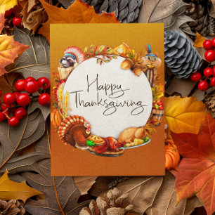 Bon thanksgiving Carte de voeux Animaux Turquie
