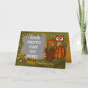Bon thanksgiving - Carte de voeux pour les hibou e