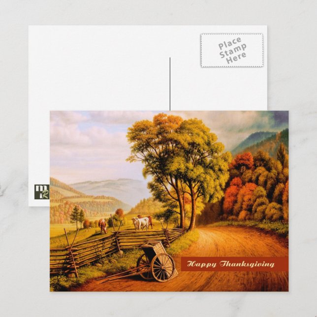 Bon thanksgiving. Carte postale Art (Devant / Derrière)