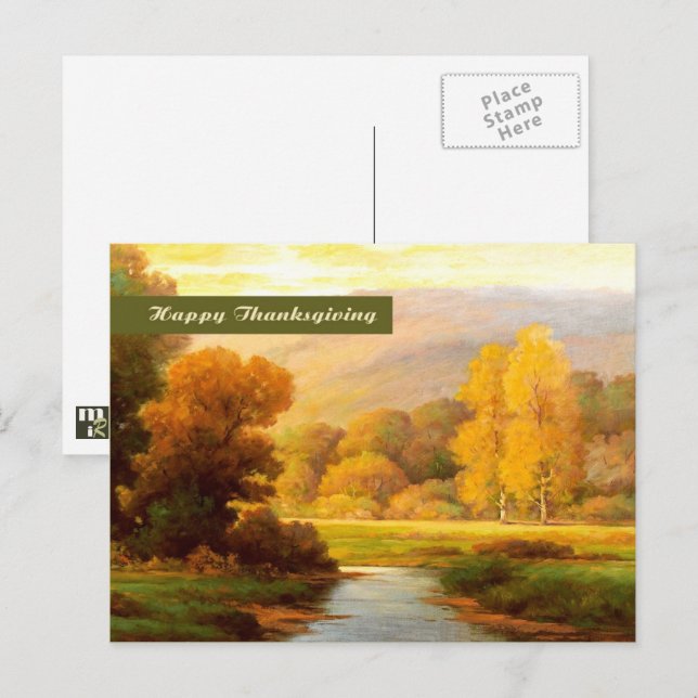 Bon thanksgiving. Carte postale Art (Devant / Derrière)