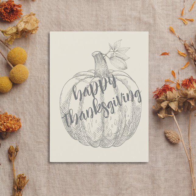 Bon thanksgiving Elegant Rustic Citrouille carte p (Happy Thanksgiving
Elegant Rustic Pumpkin Postcard)