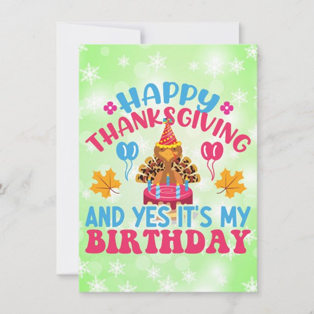 Bon thanksgiving Et oui c'est ma carte d'anniversa (Devant)