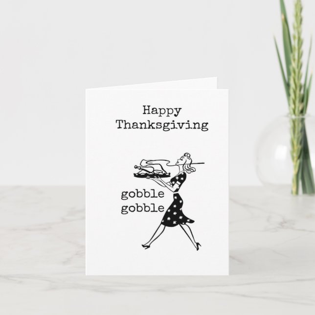 Bon thanksgiving, Gobble, Bobble, Drôle, Carte (Devant)