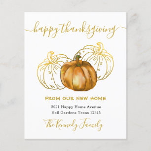 Bon thanksgiving Gold Citrouille Nouvelle adresse 