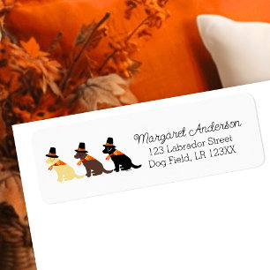 Bon thanksgiving Labrador Étiquette Silhouette