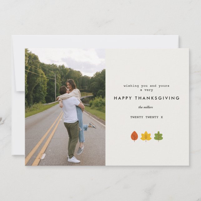 BON THANKSGIVING MINIMAL | Carte photo de famille (Devant)