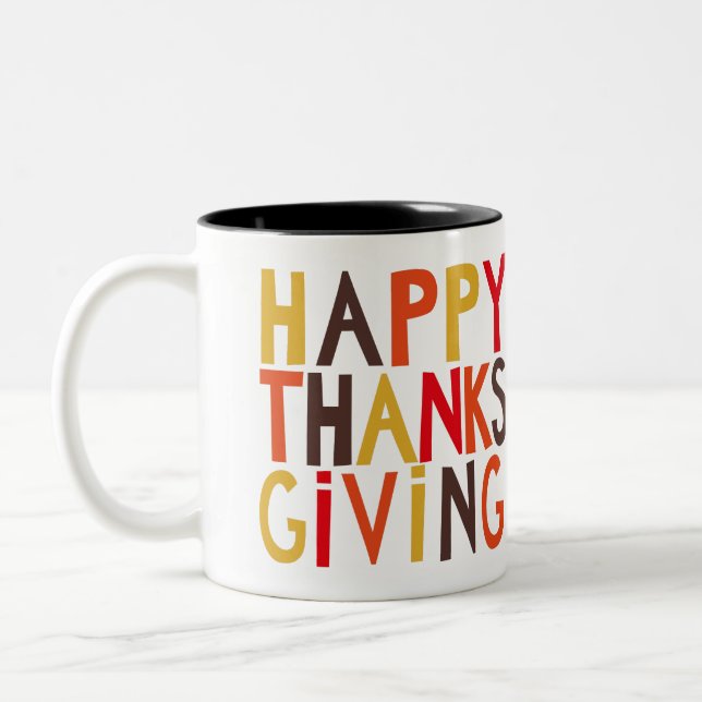 BON THANKSGIVING ! Mug à café à deux tons (Gauche)