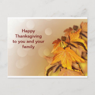 bon thanksgiving pour vous et votre famille Carte