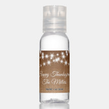 Bon thanksgiving Twinkle Lights sur Ombre Burlap