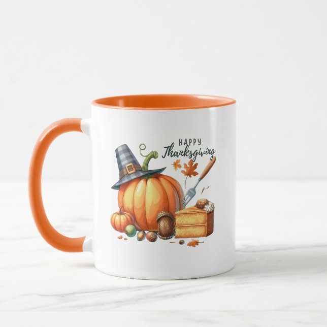 Bon thanksgiving Wordart Citrouille Mug (Gauche)
