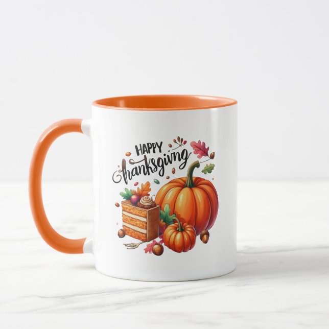 Bon thanksgiving Wordart Citrouille Mug (Gauche)
