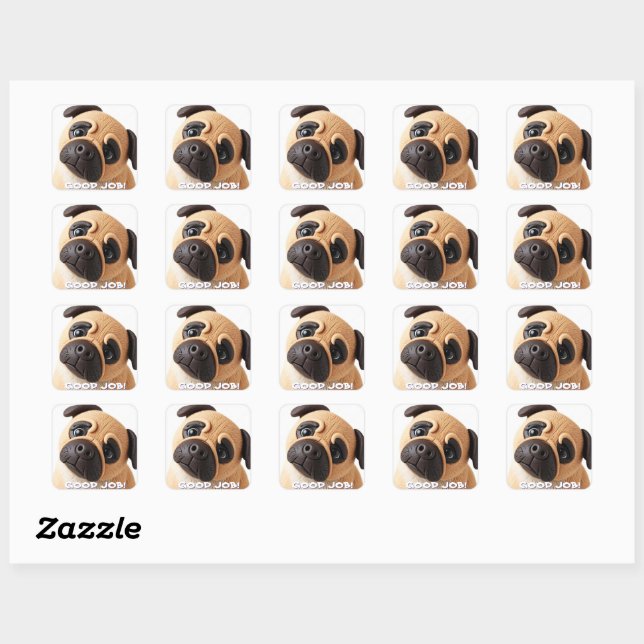BON TRAVAIL AUTOCOLLANT CHIEN (Feuille)
