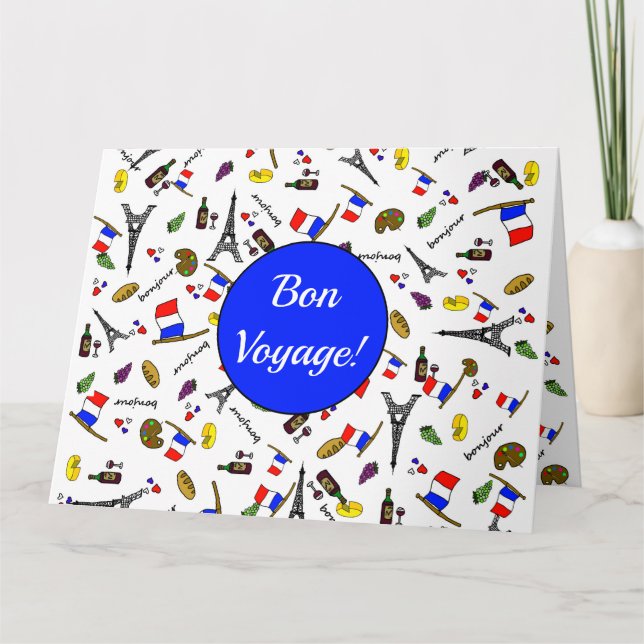 Bon Voyage Carte de voeux à thème français (Devant)