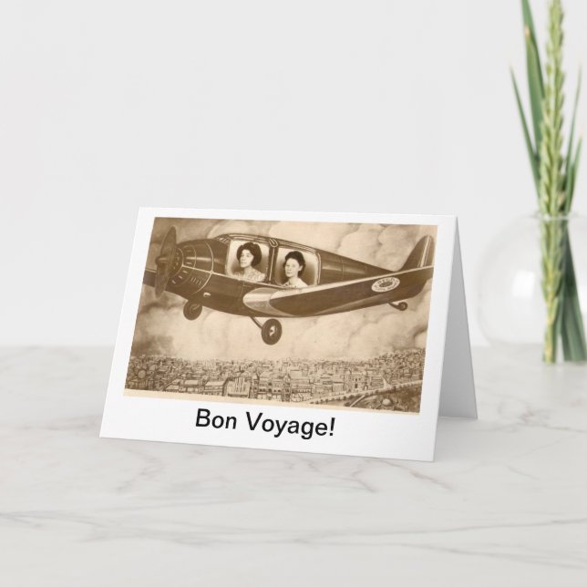 Bon Voyage carte de voeux vintage image. (Devant)